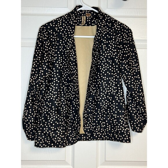 Eyeshadow Womens Black Beige Nude Polka Dotted Blazer/Jacket Size Small - Picture 1 of 8